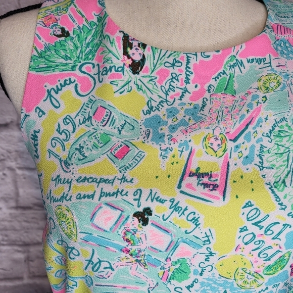 Lilly Pulitzer Marli Pop Up In the Beginning print shift sleeveless dress 0 - Picture 5 of 16